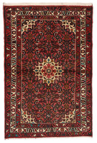  Itämainen Hosseinabad Matot Matto 105X158 Musta/Tummanpunainen (Villa, Persia/Iran)