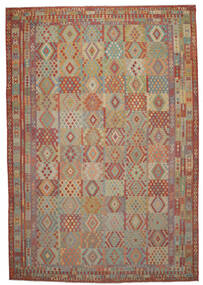  Kelim Afghan Old Style Matto 213X286 Itämainen Käsinkudottu Tummanruskea/Ruskea (Villa, Afganistan)