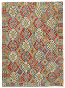  Kelim Afghan Old Style Matto 167X225 Itämainen Käsinkudottu Tummanvihreä/Tummanruskea (Villa, Afganistan)