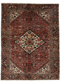  Persialainen Hosseinabad Matot Matto 155X205 Musta/Tummanpunainen (Villa, Persia/Iran)