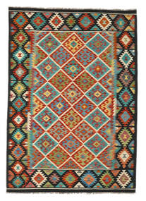  Kelim Afghan Old Style Matto 172X245 Itämainen Käsinkudottu Musta/Tummanpunainen (Villa, Afganistan)