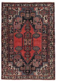  Persialainen Hamadan Matot Matto 136X195 Musta/Tummanpunainen (Villa, Persia/Iran)