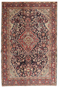  Persialainen Jozan Matot Matto 130X195 Tummanpunainen/Ruskea (Villa, Persia/Iran)