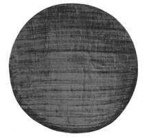  Bamboo Silkki Loom - Charcoal Matto Ø 300 Moderni Pyöreä Musta/Valkoinen/Creme Isot ( Intia)