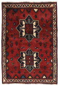  Shiraz Matto 112X163 Itämainen Käsinsolmittu Musta/Tummanpunainen (Villa, Persia/Iran)
