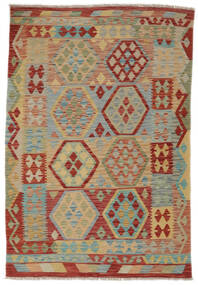  Kelim Afghan Old Style Matto 124X181 Itämainen Käsinkudottu Tummanruskea/Ruskea (Villa, Afganistan)
