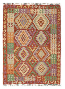  Itämainen Kelim Afghan Old Style Matot Matto 127X171 Tummanpunainen/Oranssi (Villa, Afganistan)