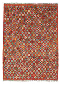 Kelim Afghan Old Style Matto 138X188 Itämainen Käsinkudottu Tummanpunainen/Tummanruskea (Villa, Afganistan)