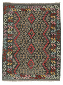  Kelim Afghan Old Style Matto 133X176 Itämainen Käsinkudottu Musta/Tummanruskea (Villa, Afganistan)