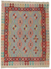  Kelim Afghan Old Style Matto 133X175 Itämainen Käsinkudottu Tummanruskea/Tummanharmaa (Villa, Afganistan)