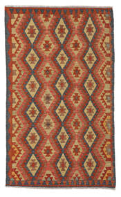  Kelim Afghan Old Style Matto 124X206 Itämainen Käsinkudottu Tummanpunainen/Tummanruskea (Villa, Afganistan)