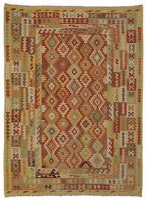  Kelim Afghan Old Style Matto 249X334 Itämainen Käsinkudottu Tummanruskea/Beige/Musta (Villa, Afganistan)