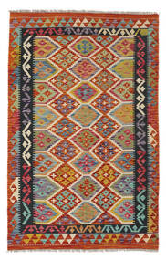  Kelim Afghan Old Style Matto 118X186 Itämainen Käsinkudottu Tummanpunainen/Tummanvihreä (Villa, Afganistan)
