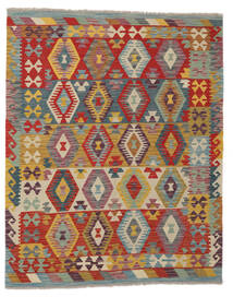  Kelim Afghan Old Style Matto 157X195 Itämainen Käsinkudottu Tummanruskea/Tummanpunainen (Villa, Afganistan)
