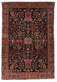 Antiikki Lillian Ca. 1900 Matot Matto 137X205 Musta/Tummanpunainen (Villa, Persia/Iran)