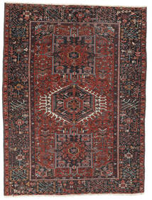  145X182 Antiikki Heriz Ca. 1930 Matot Matto Musta/Tummanpunainen Persia/Iran 