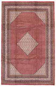  Sarough Mir Matto 210X324 Itämainen Käsinsolmittu Tummanruskea/Tummanpunainen (Villa, Persia/Iran)