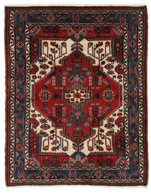  Matto Hamadan Matot 112X143 Musta/Tummanpunainen (Villa, Persia/Iran)