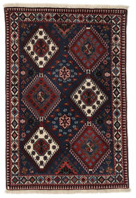  Persialainen Yalameh Matot Matto 100X152 Musta/Tummanpunainen (Villa, Persia/Iran)