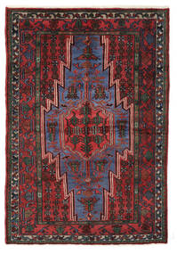  Persialainen Hamadan Matot Matto 144X208 Musta/Tummanpunainen (Villa, Persia/Iran)