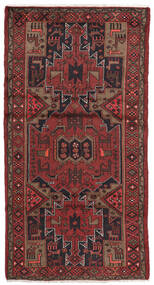  Itämainen Hamadan Matot Matto 104X195 Musta/Tummanpunainen (Villa, Persia/Iran)