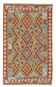  Kelim Afghan Old Style Matto 95X152 Itämainen Käsinkudottu Tummanpunainen/Tummanvihreä (Villa, Afganistan)