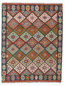 Kelim Afghan Old Style Matot Matto 147X197 Musta/Tummanpunainen (Villa, Afganistan)