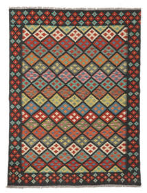  147X193 Kelim Afghan Old Style Matot Matto Musta/Tummanpunainen Afganistan 