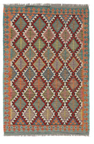  Kelim Afghan Old Style Matto 123X185 Itämainen Käsinkudottu Tummanpunainen/Tummanvihreä (Villa, )