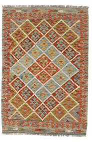 122X182 Kelim Afghan Old Style Matot Matto Itämainen Käsinkudottu Ruskea/Tummanpunainen (Villa, Afganistan)