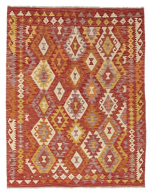  Kelim Afghan Old Style Matto 149X192 Itämainen Käsinkudottu Tummanruskea/Tummanpunainen (Villa, Afganistan)