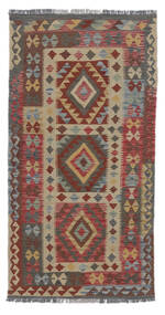  Itämainen Kelim Afghan Old Style Matot Matto 98X198 Ruskea/Tummanpunainen (Villa, Afganistan)
