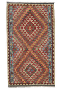  Kelim Afghan Old Style Matto 109X192 Itämainen Käsinkudottu Tummanpunainen/Ruskea (Villa, )
