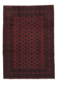  Afghan Fine Matto 200X281 Itämainen Käsinsolmittu Musta/Tummanpunainen (Villa, )
