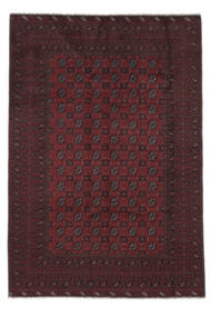  Afghan Fine Matto 197X286 Itämainen Käsinsolmittu Musta/Tummanpunainen (Villa, )