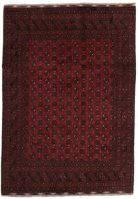  Afghan Fine Matto 200X280 Itämainen Käsinsolmittu Musta/Tummanpunainen (Villa, )
