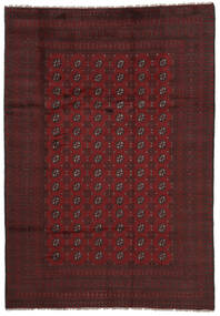  Afghan Fine Matto 196X286 Itämainen Käsinsolmittu Musta/Tummanpunainen (Villa, )