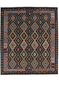  Kelim Afghan Old Style Matto 248X290 Itämainen Käsinkudottu Musta/Tummanharmaa (Villa, )