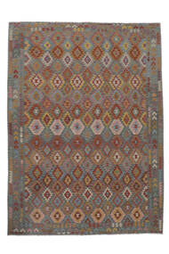  Itämainen Kelim Afghan Old Style Matot Matto 258X353 Ruskea/Tummanpunainen Isot (Villa, Afganistan)