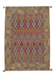  Kelim Afghan Old Style Matto 194X292 Itämainen Käsinkudottu Ruskea/Tummanpunainen (Villa, )