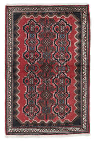  Hamadan Matto 86X130 Itämainen Käsinsolmittu Musta/Tummanpunainen (Villa, Persia/Iran)