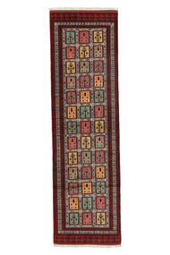 Turkaman Matot Matto 87X296 Käytävämatto Musta/Tummanpunainen (Villa, Persia/Iran)