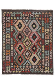 Kelim Afghan Old Style Matot Matto 157X195 Musta/Tummanpunainen (Villa, Afganistan)