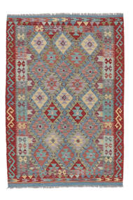  Itämainen Kelim Afghan Old Style Matot Matto 129X187 Tummanpunainen/Tummanharmaa (Villa, Afganistan)