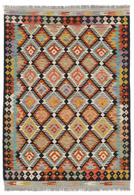  Kelim Afghan Old Style Matto 127X179 Itämainen Käsinkudottu Musta/Tummanpunainen (Villa, Afganistan)