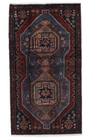  Persialainen Hamadan Matot Matto 96X178 Musta/Tummanpunainen (Villa, Persia/Iran)