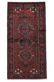  Persialainen Hosseinabad Matot Matto 109X213 Musta/Tummanpunainen (Villa, Persia/Iran)