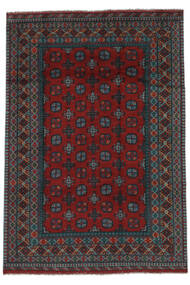  Afghan Fine Matto 203X292 Itämainen Käsinsolmittu Musta/Tummanpunainen (Villa, )