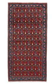  76X155 Mahal Matot Käsinsolmittu Matto Musta/Tummanpunainen Persia/Iran 