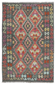  Kelim Afghan Old Style Matto 121X182 Itämainen Käsinkudottu Musta/Tummanharmaa (Villa, Afganistan)